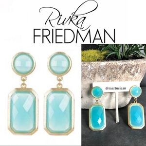 Rivka Friedman Clad Blue Crystal Drop Earrings